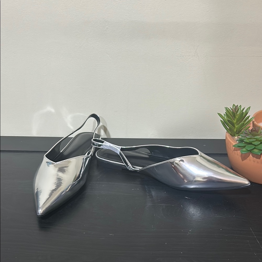🔥Silver Women's Slingback Flats